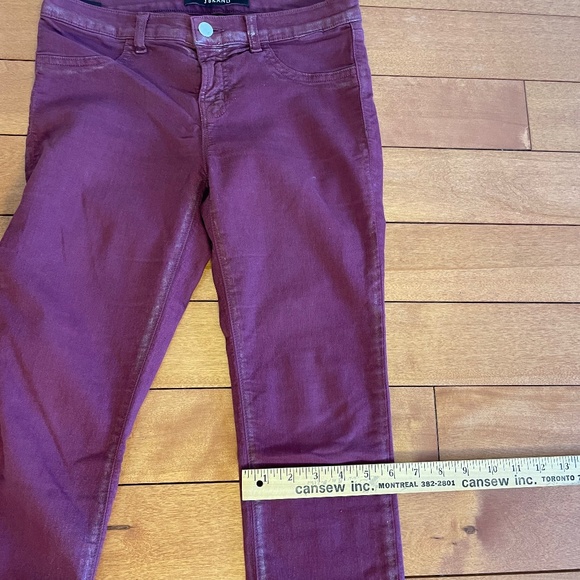 J Brand Burgundy jeans with silver dusting in seams. - Picture 4 of 11